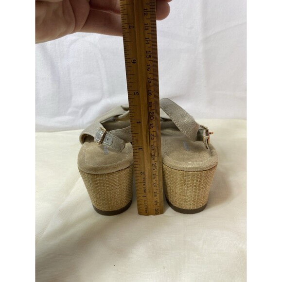 Lands End Women's Espadrille Slingback Wedge Sandals, Gray/Silver ~ Size 11 Wide - Picture 6 of 9